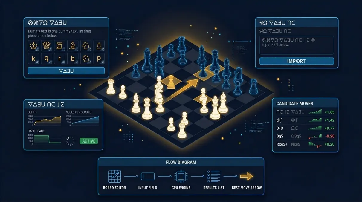 ChessAlgo Stockfish depth setting for custom chess position analysis